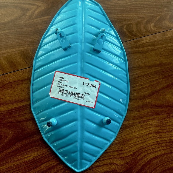 NWT Palm Beach turquoise, and gold party serving tray in perfect condition! - Picture 4 of 5